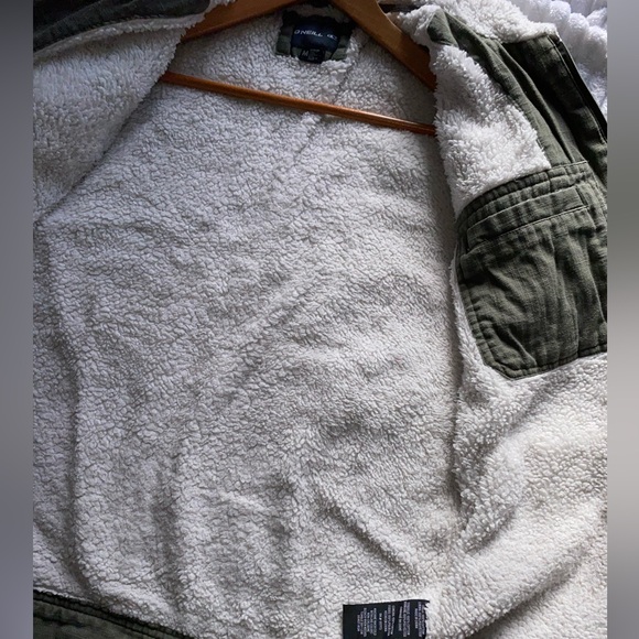 O'neill Green Sherpa Lined Bomber Jacket Women's size medium - Picture 8 of 8
